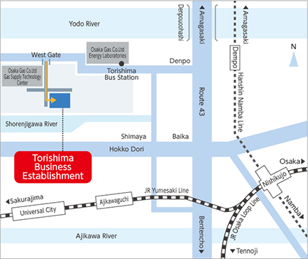 Osaka Gas Chemicals Co., Ltd. Torishima Business Establishment Access